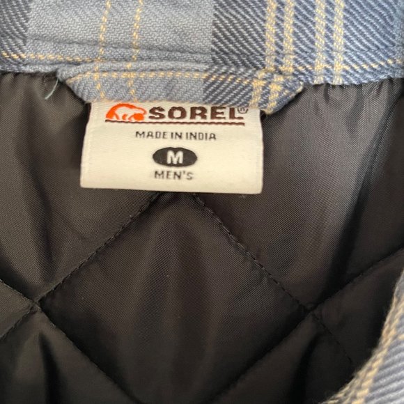 Sorel Men's Blue Plaid Heavy-Duty Shacket Size Med Outdoors Winter Gingham Snow - Picture 4 of 8